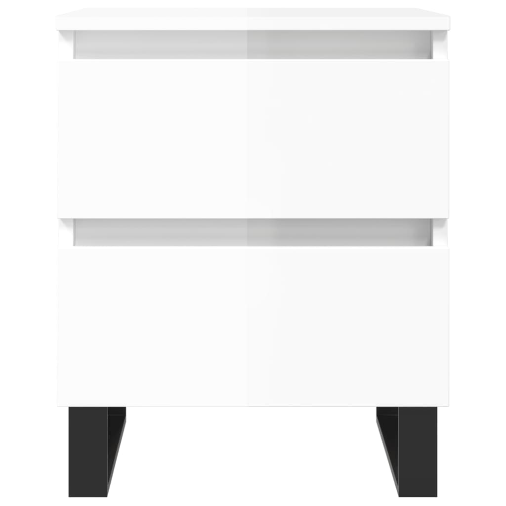 vidaXL Tables de chevet 2 pcs blanc brillant 40x35x50 cm