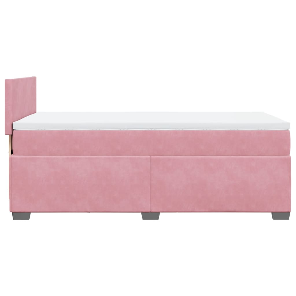 vidaXL Sommier à lattes de lit avec matelas Rose 100x200 cm Velours