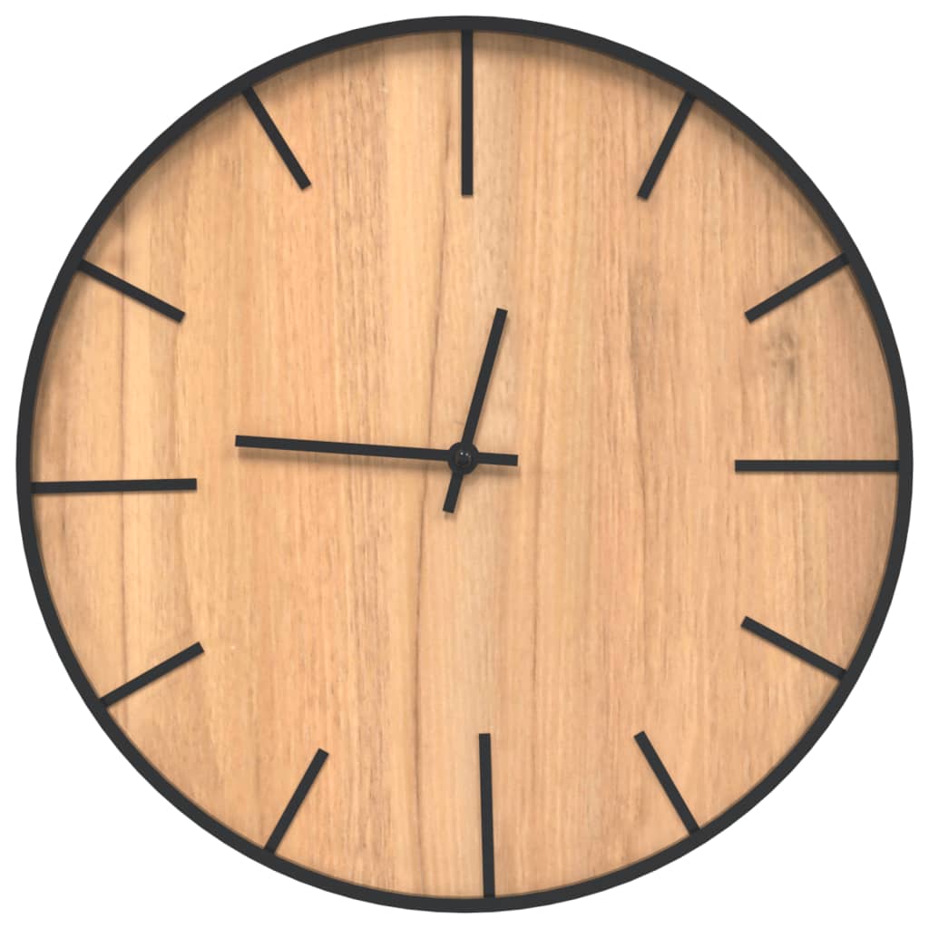 vidaXL Horloge murale marron Ø39 cm fer et bois d'ingénierie