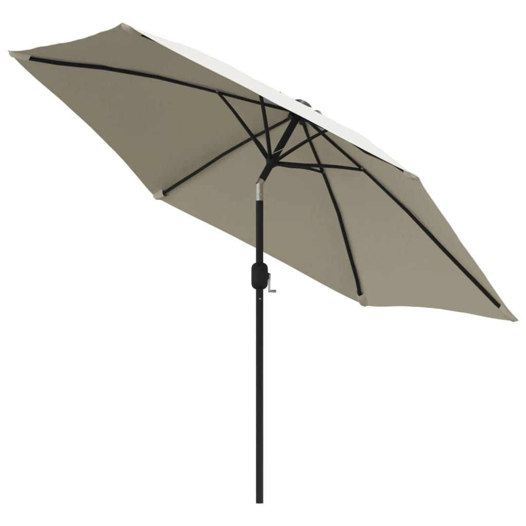 vidaXL Parasol sable blanc avec Poteau en Acier 3 m