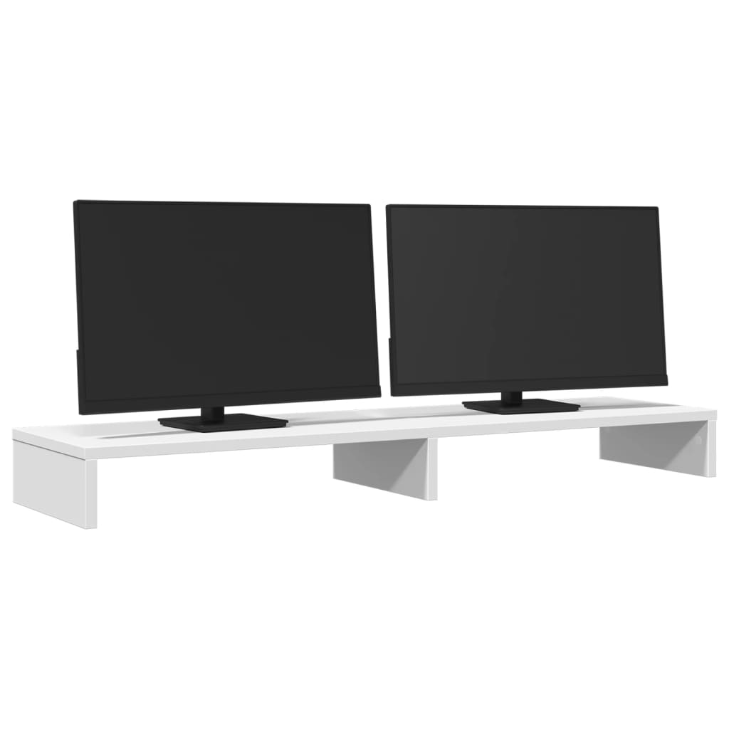 vidaXL Support de moniteur blanc 100x27x10 cm bois d'ingénierie