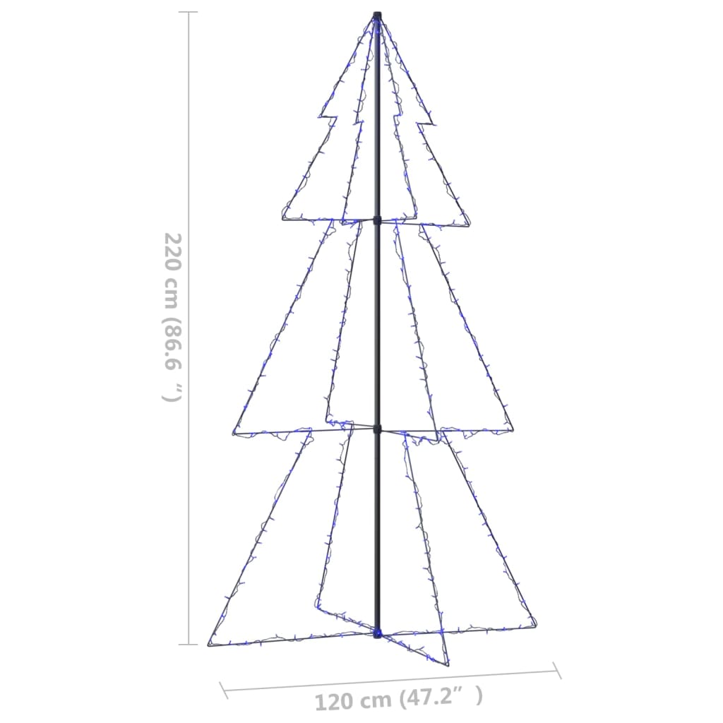 vidaXL Arbre de Noël cône 300 LED d'intérieur/d'extérieur 120x220 cm