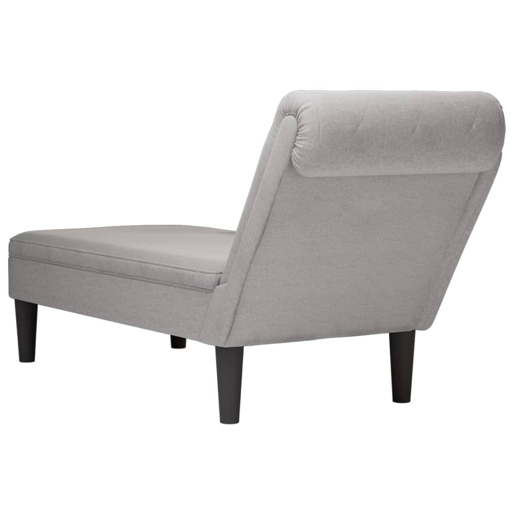 vidaXL Fauteuil long avec coussin et accoudoir droit gris nuage tissu