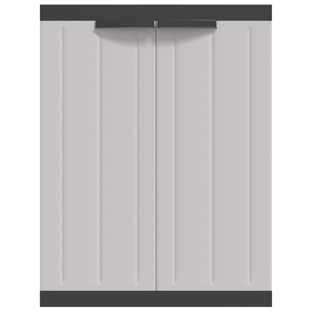 vidaXL Armoire de rangement d'extérieur gris et noir 65x37x85 cm PP