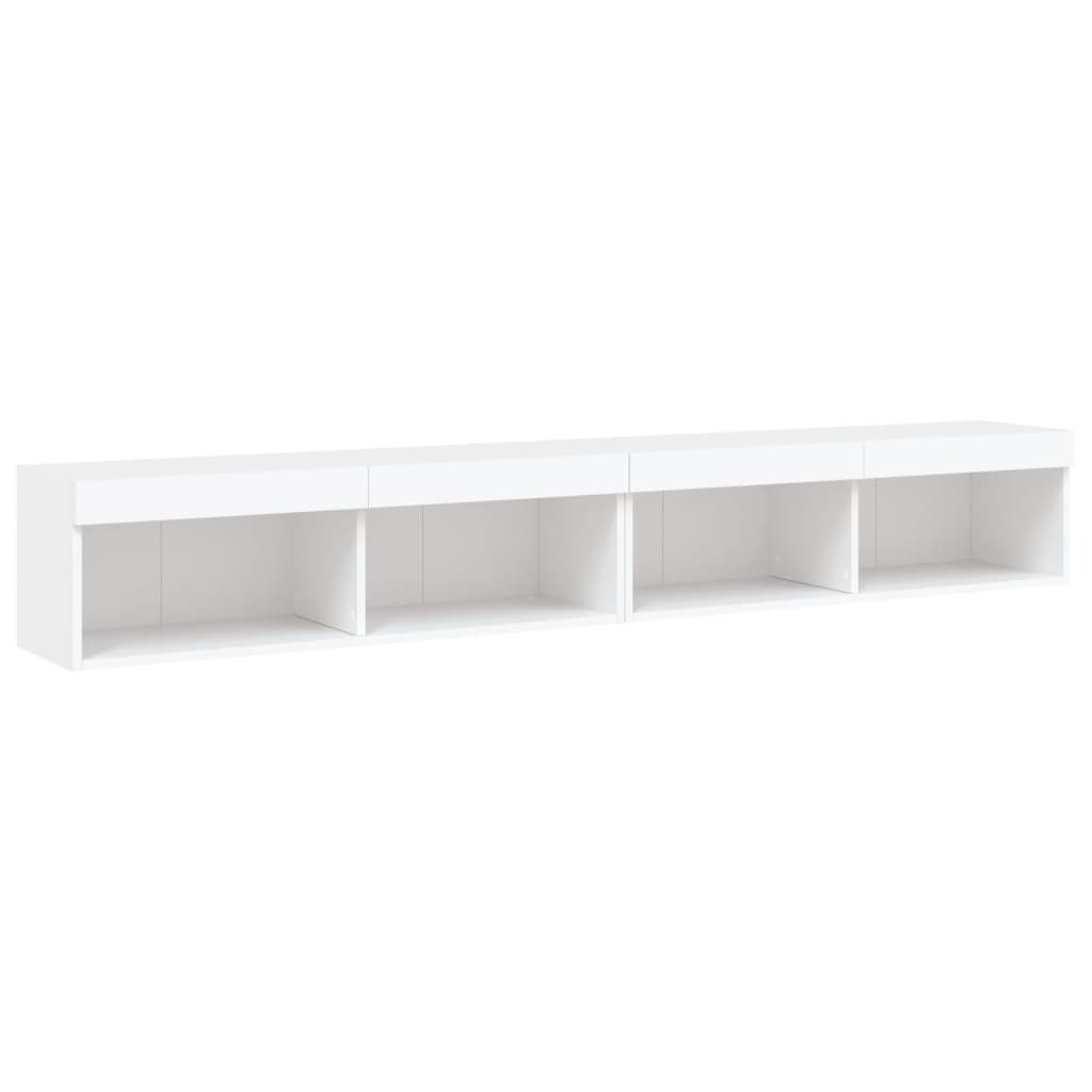 vidaXL Meubles TV avec lumières LED 2 pcs blanc 100x30x30 cm