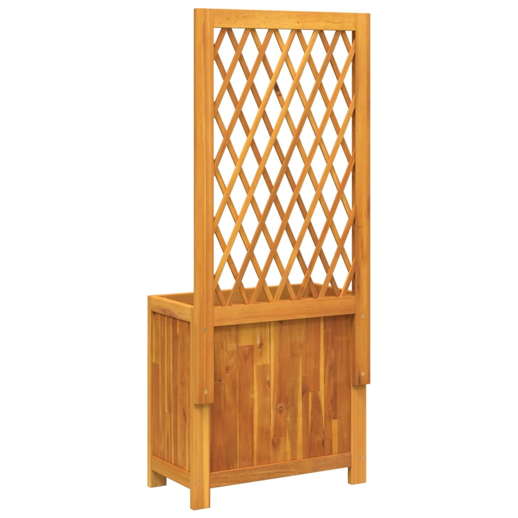 vidaXL Jardinière avec treillis 55x29,5x132 cm bois massif d'acacia