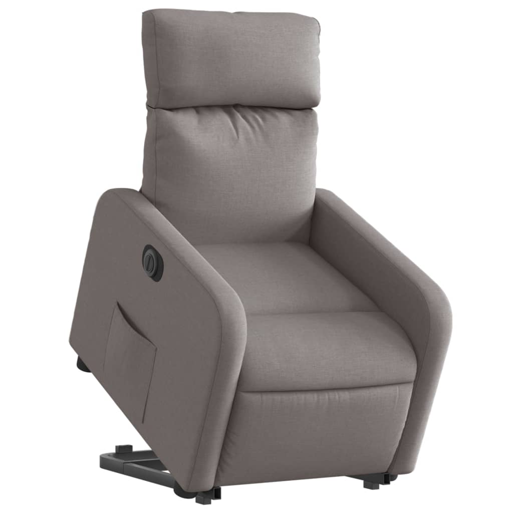 vidaXL Fauteuil inclinable électrique taupe tissu