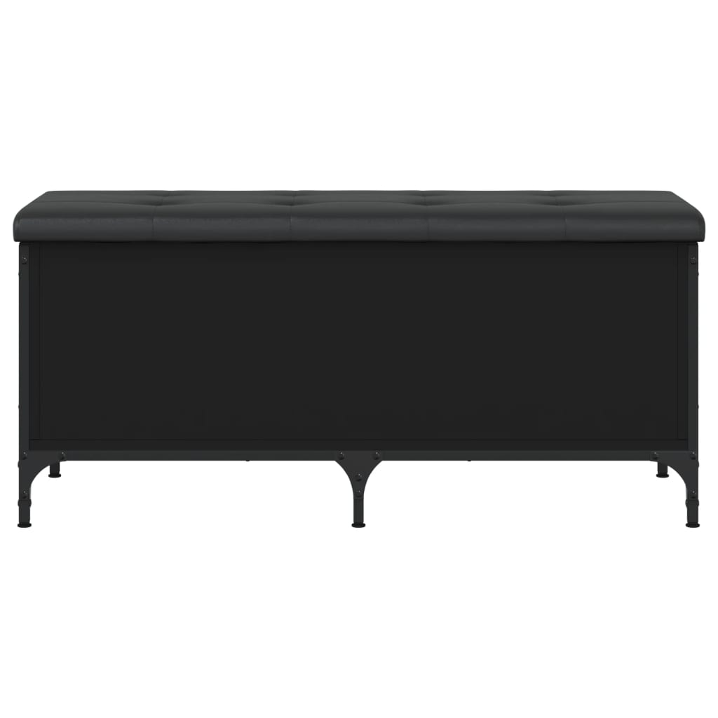 vidaXL Banc de rangement noir 102x42x45 cm bois d'ingénierie