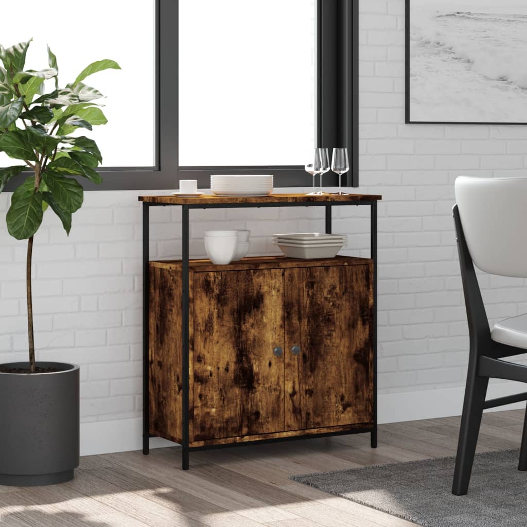 vidaXL Buffet chêne fumé 70x30x80 cm bois d'ingénierie