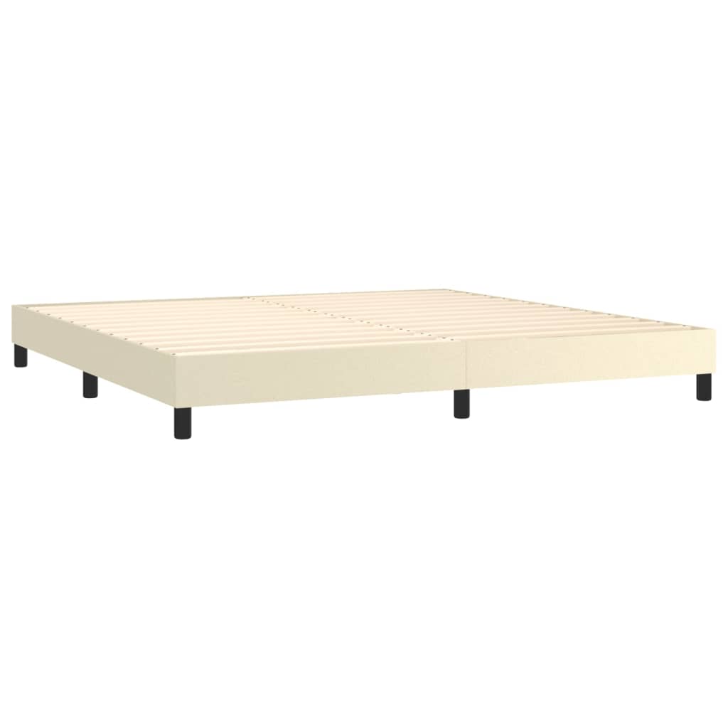 vidaXL Sommier à lattes de lit avec matelas Crème 200x200cm Similicuir