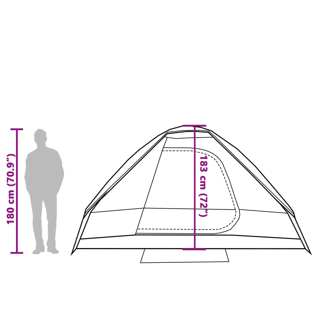 vidaXL Tente familiale à dôme 6 personnes vert imperméable