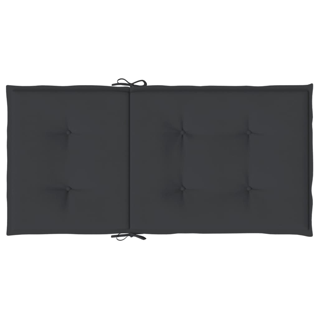 vidaXL Coussins de chaise de jardin à dossier bas lot de 6 noir