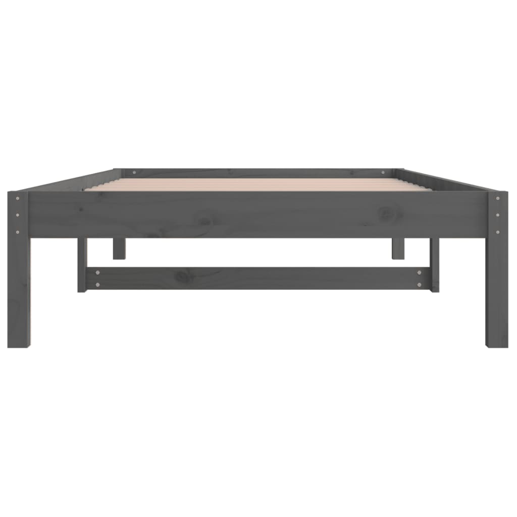 vidaXL Lit de jour sans matelas gris 90x190 cm bois de pin massif