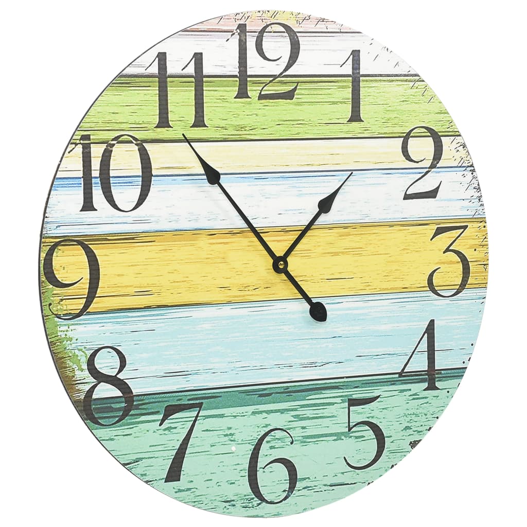 vidaXL Horloge murale Multicolore 60 cm MDF