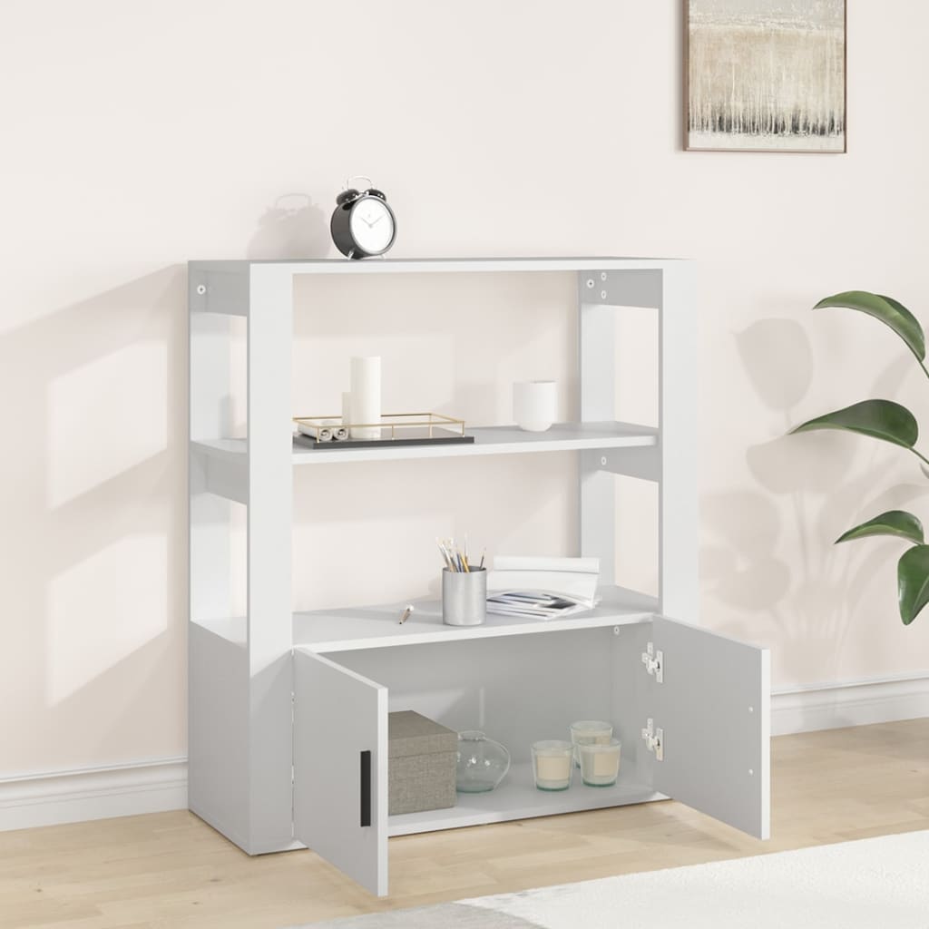 vidaXL Buffet Blanc 80x30x90 cm Bois d'ingénierie