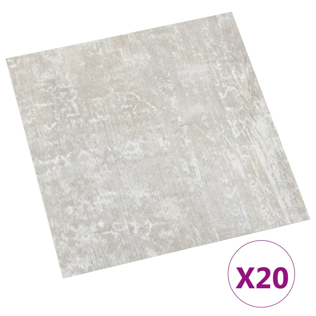 vidaXL Dalles de plancher autoadhésives 20 pcs PVC 1,86 m² gris clair