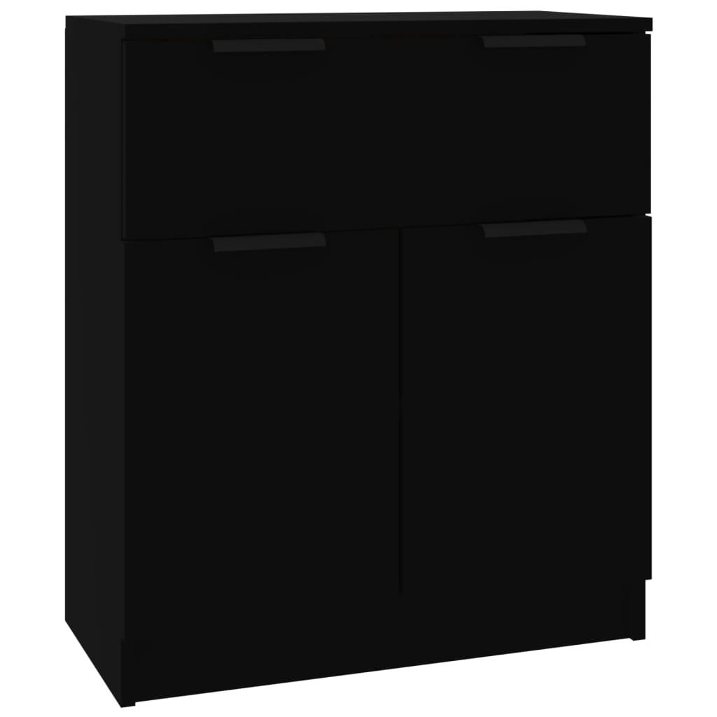 vidaXL Buffets 3 pcs noir bois d'ingénierie