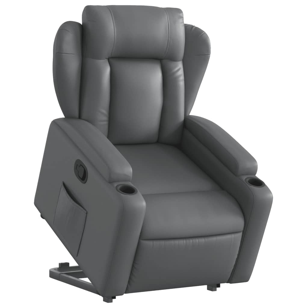 vidaXL Fauteuil inclinable Gris Similicuir