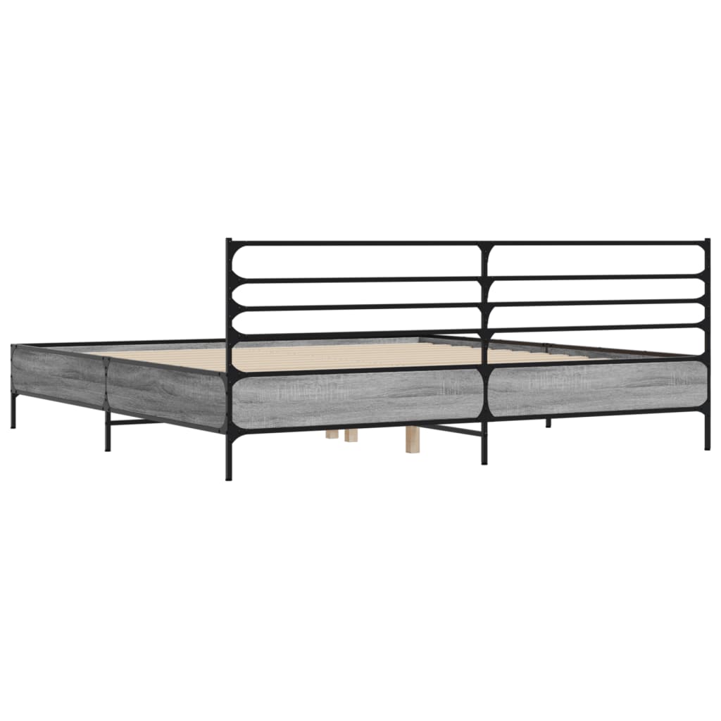 vidaXL Cadre de lit sans matelas sonoma gris 180x200 cm