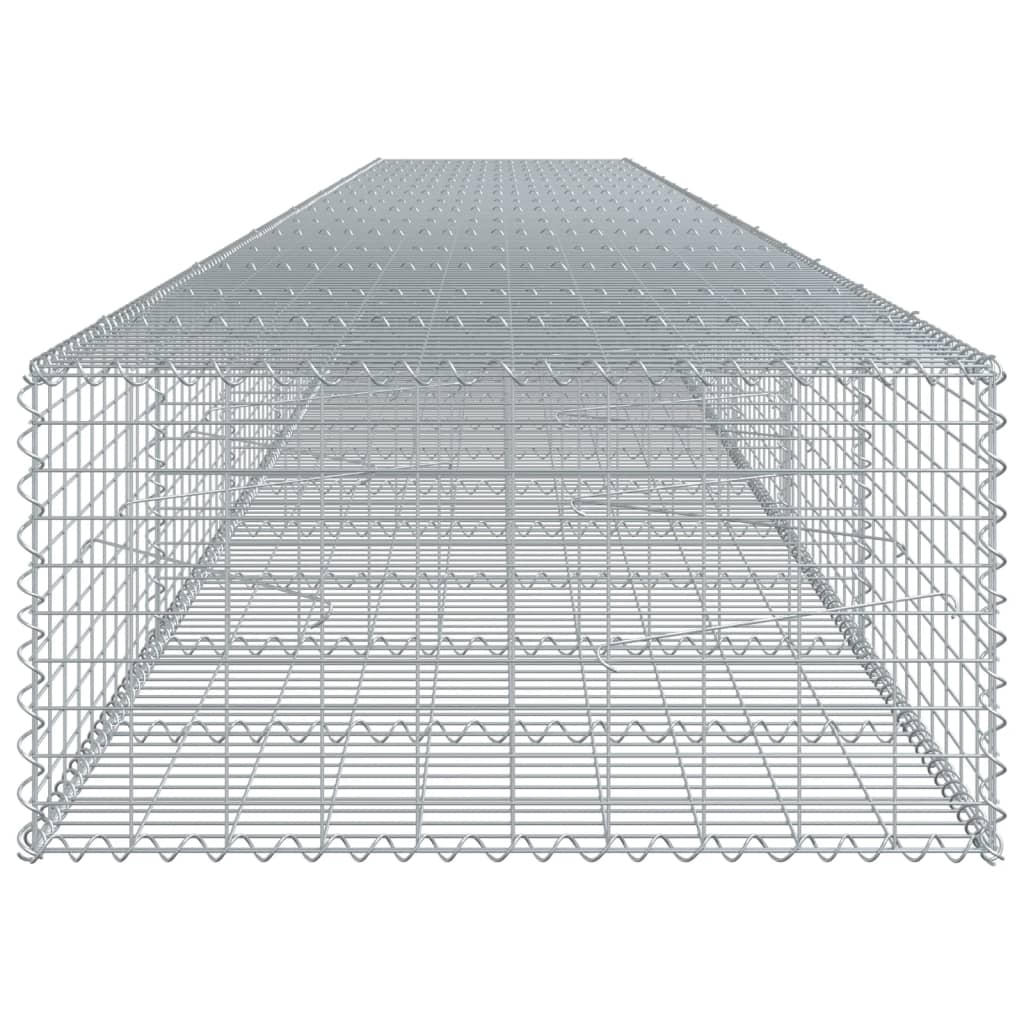 vidaXL Panier gabion avec couvercle 800x100x50 cm fer galvanisé