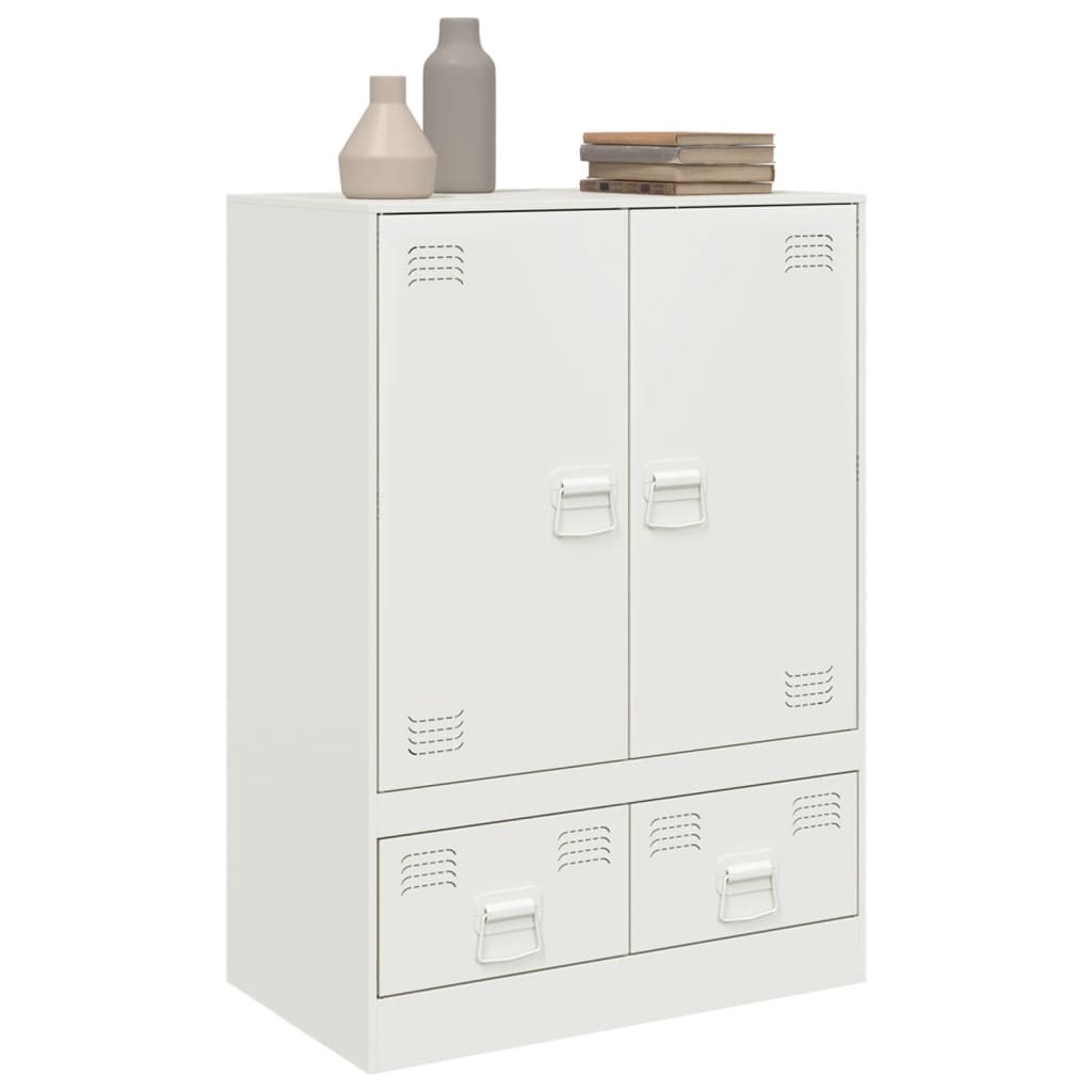 vidaXL Buffet haut blanc 67x39x95 cm acier