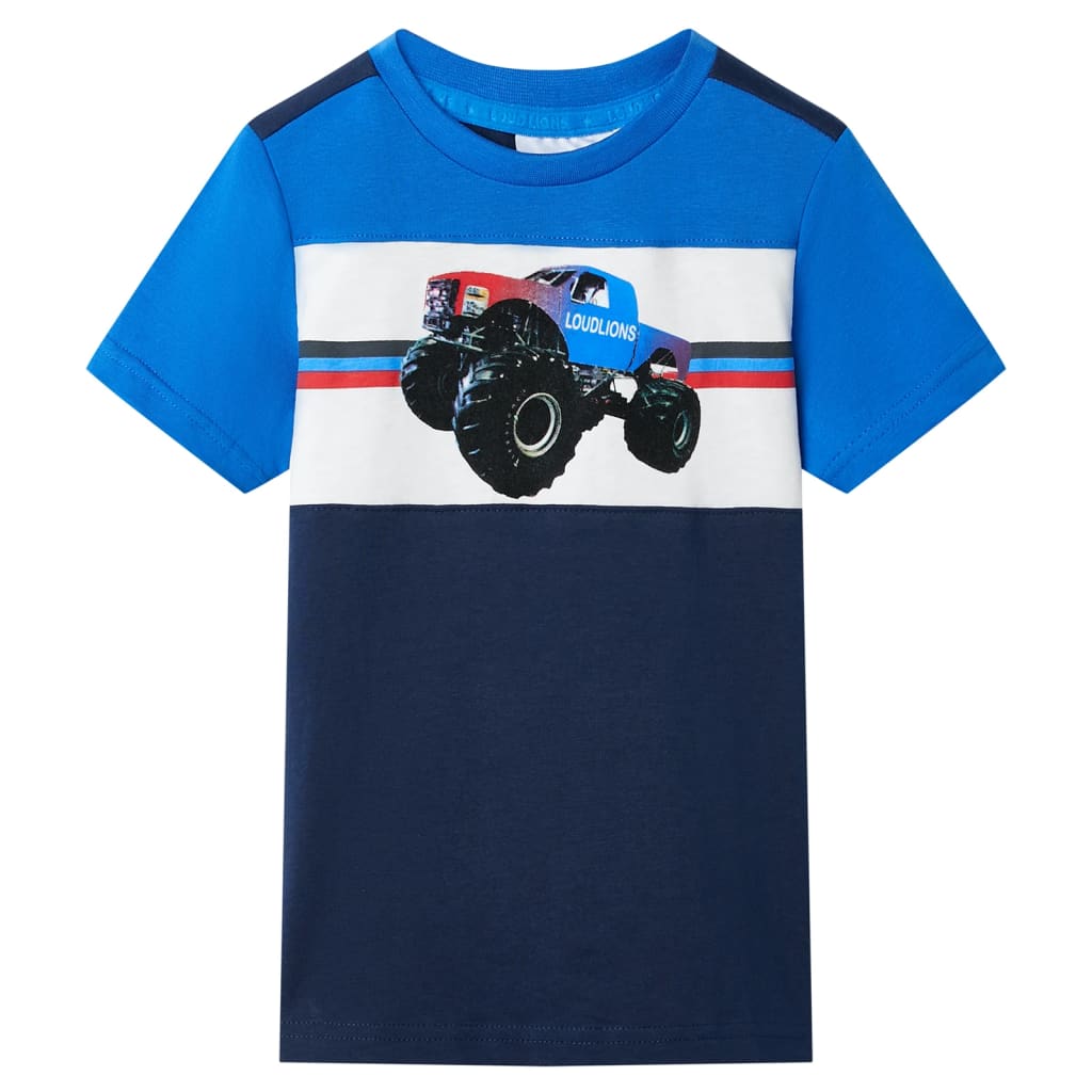 T-shirt pour enfants bleu et bleu marine 140