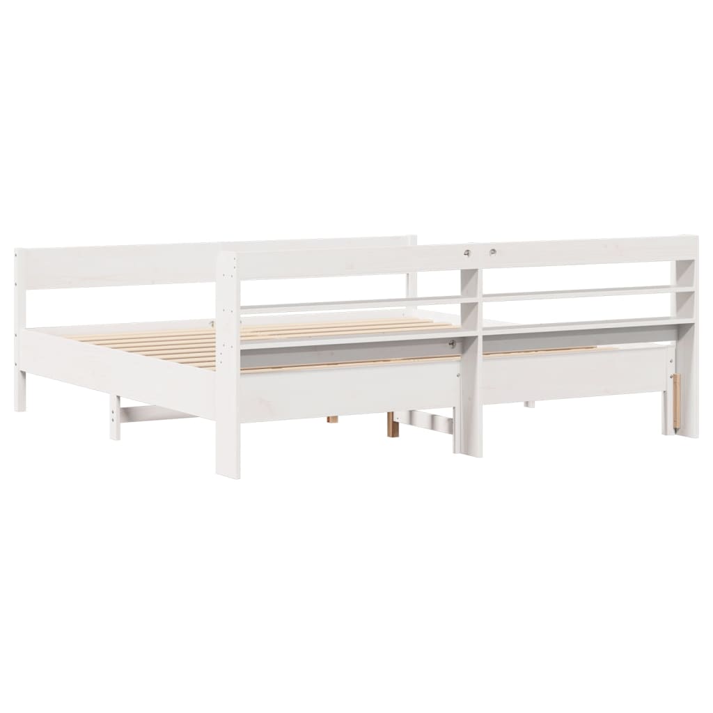 vidaXL Cadre de lit sans matelas blanc 180x200 cm bois massif de pin