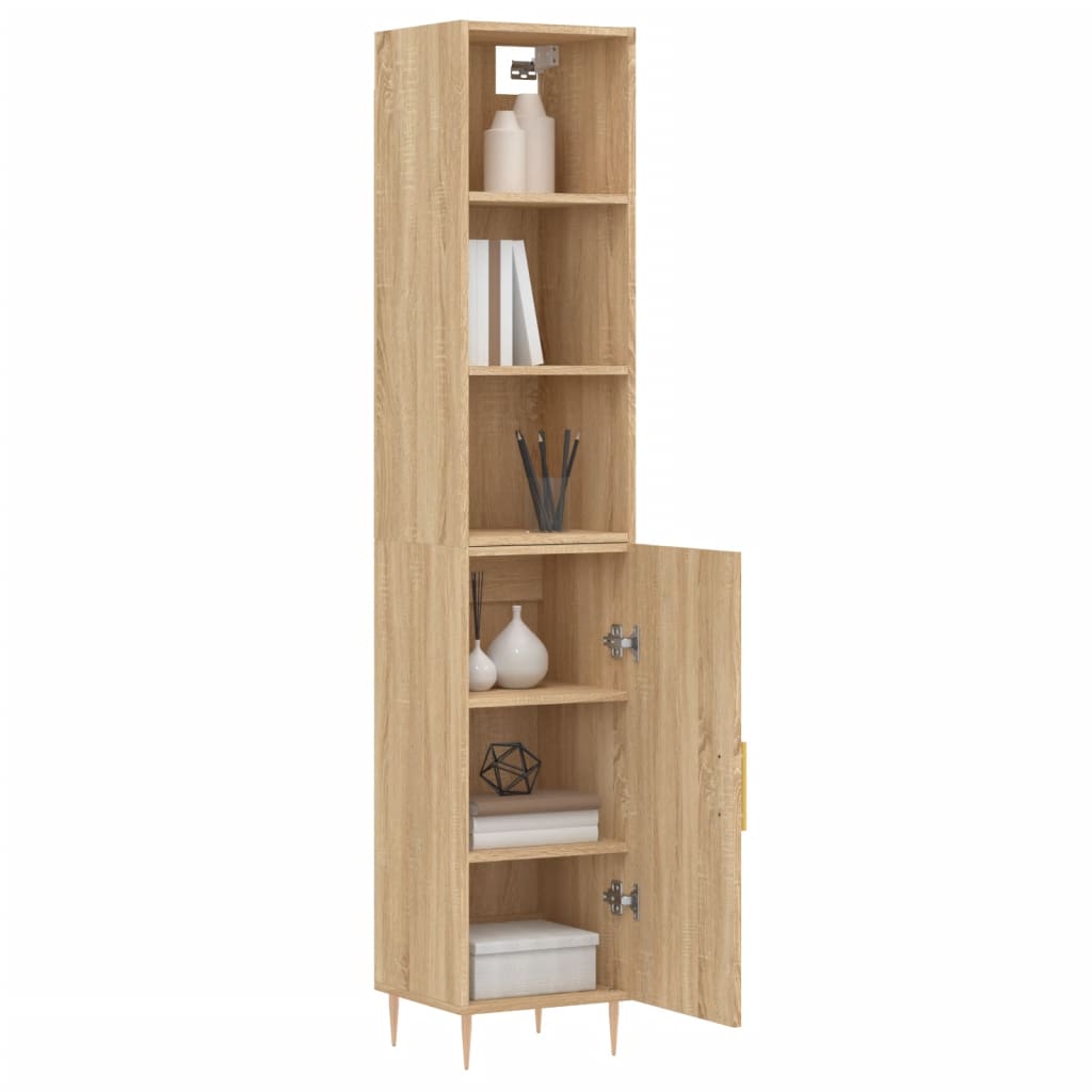 vidaXL Buffet haut Chêne sonoma 34,5x34x180 cm Bois d'ingénierie