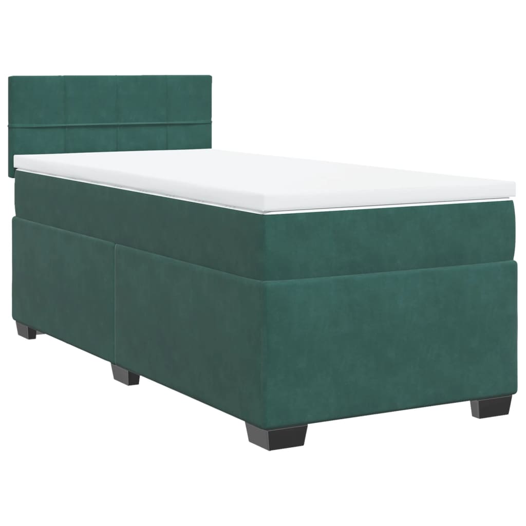 vidaXL Sommier à lattes de lit avec matelas Vert foncé 100x200 cm