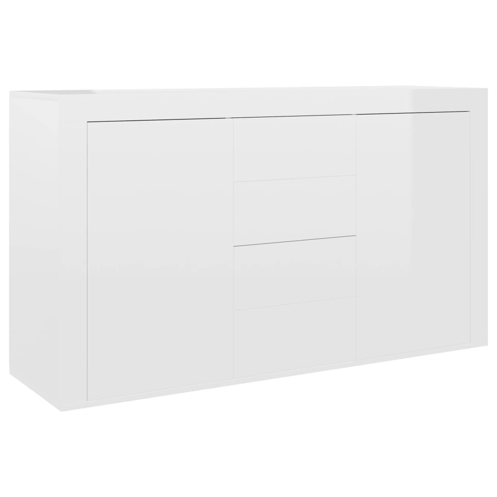 vidaXL Buffet Blanc brillant 120x36x69 cm Bois d’ingénierie