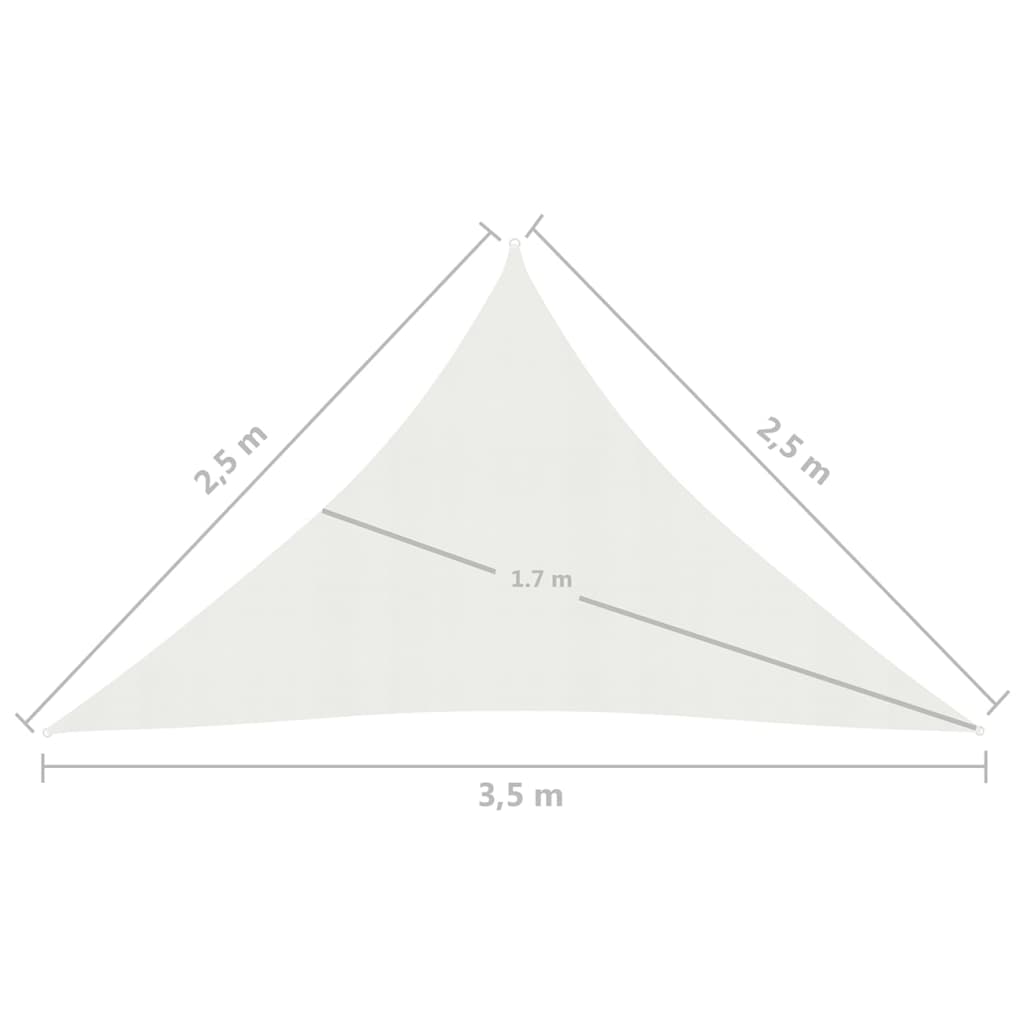 vidaXL Voile d'ombrage 160 g/m² Blanc 2,5x2,5x3,5 m PEHD