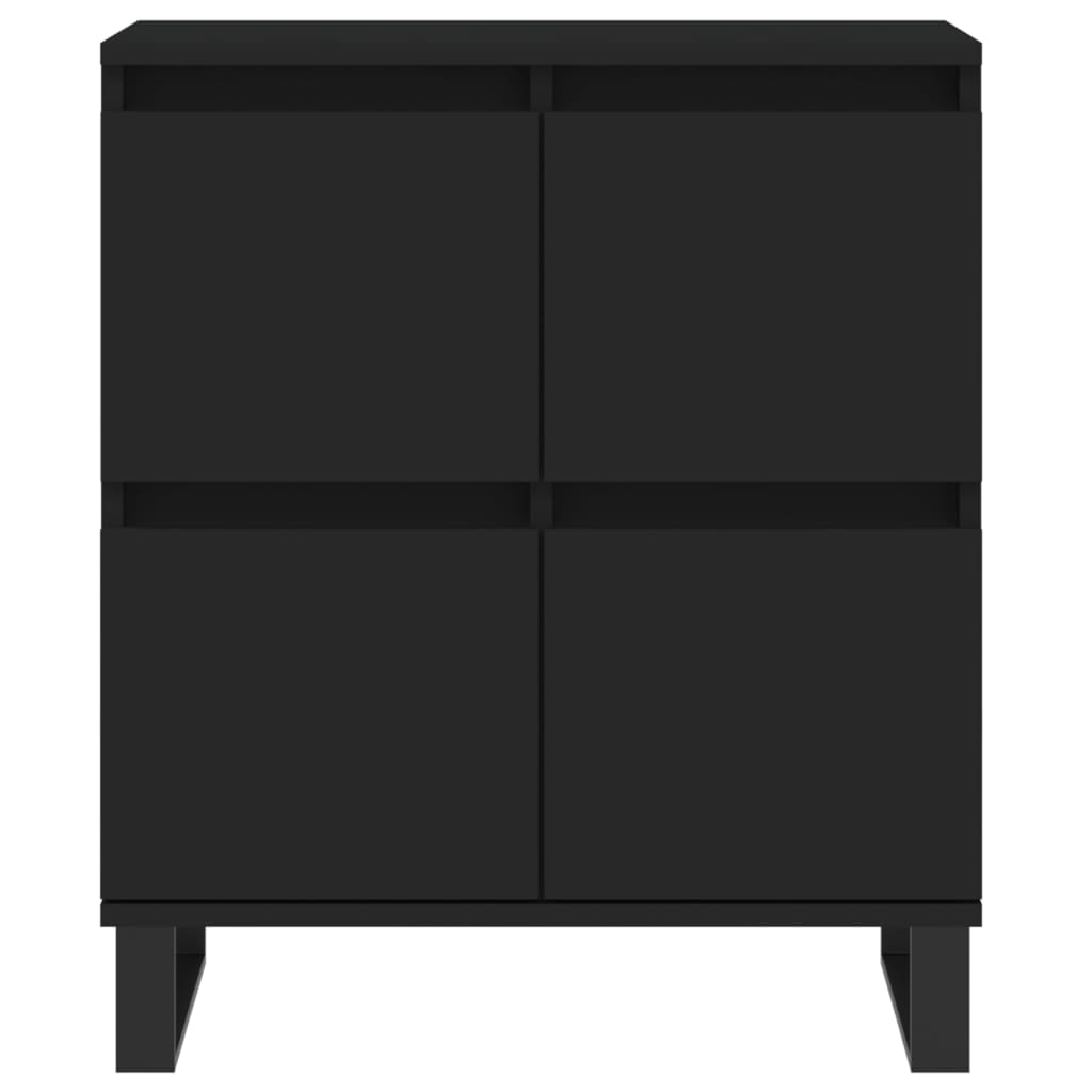 vidaXL Buffets 2 pcs noir bois d'ingénierie