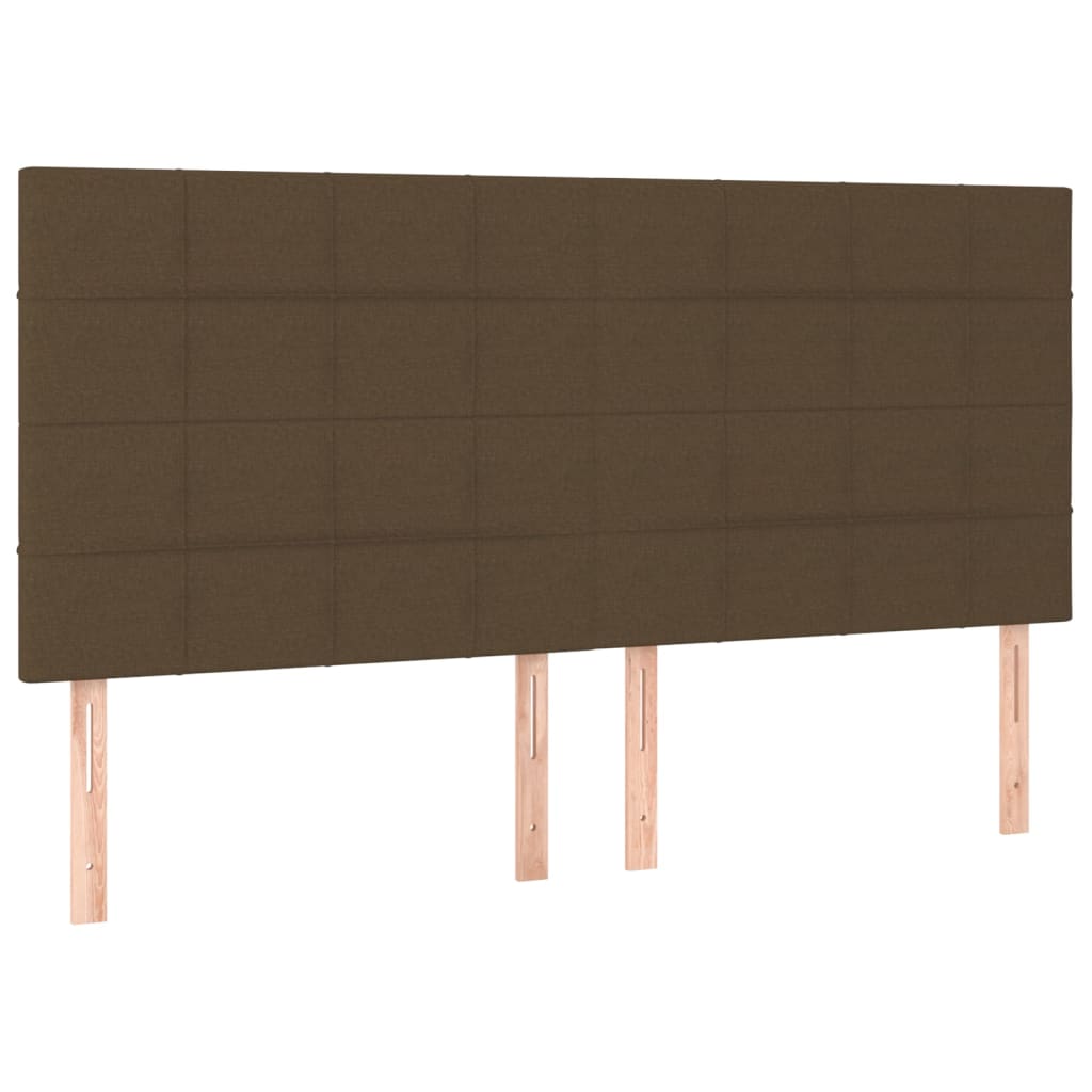 vidaXL Tête de lit à LED Marron foncé 180x5x118/128 cm Tissu