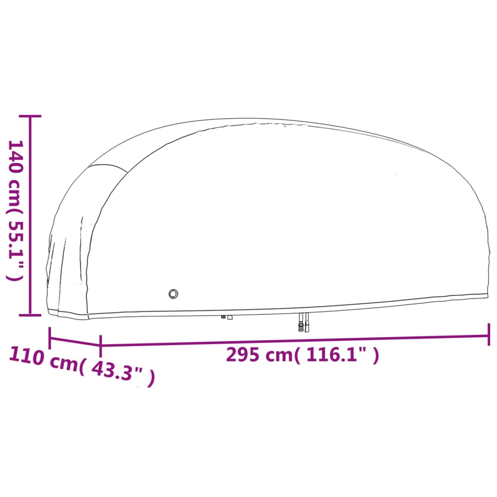 vidaXL Housses de motocyclette 2 pcs 295x110x140 cm tissu oxford 210D