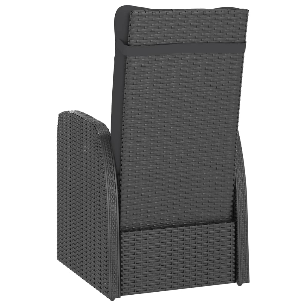 vidaXL Salon de jardin 7 pcs avec coussins résine tressée noir