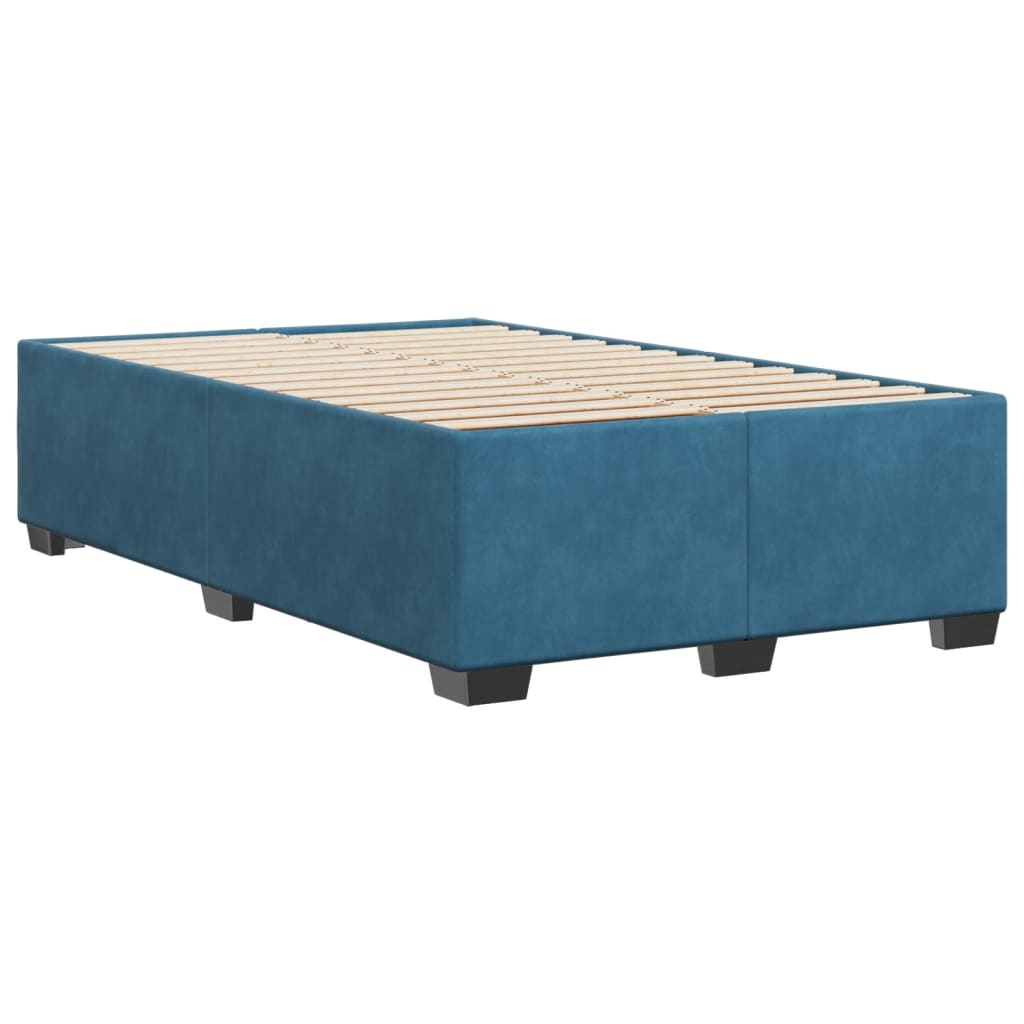 vidaXL Cadre de lit sans matelas bleu 120x190 cm velours