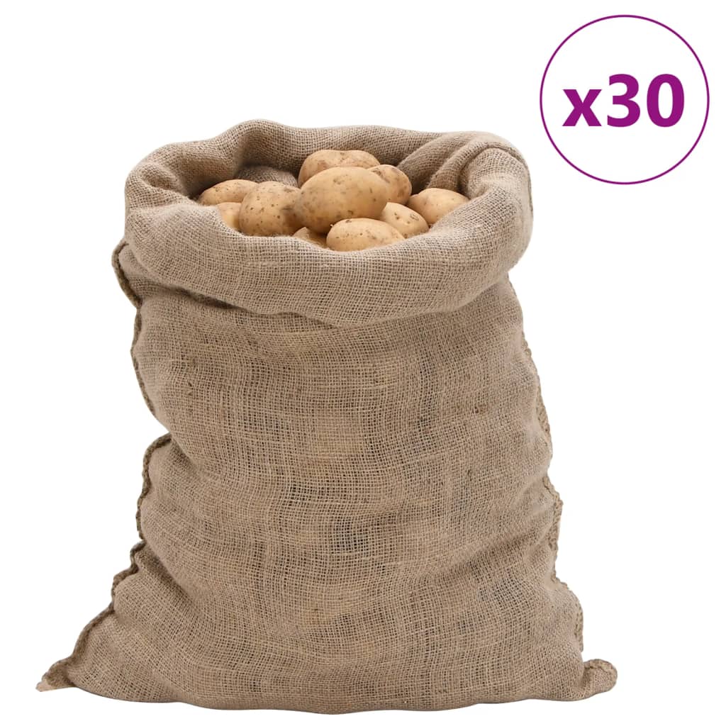 vidaXL Sacs en jute 30 pcs 60x105 cm 100 % jute 220 g/m²