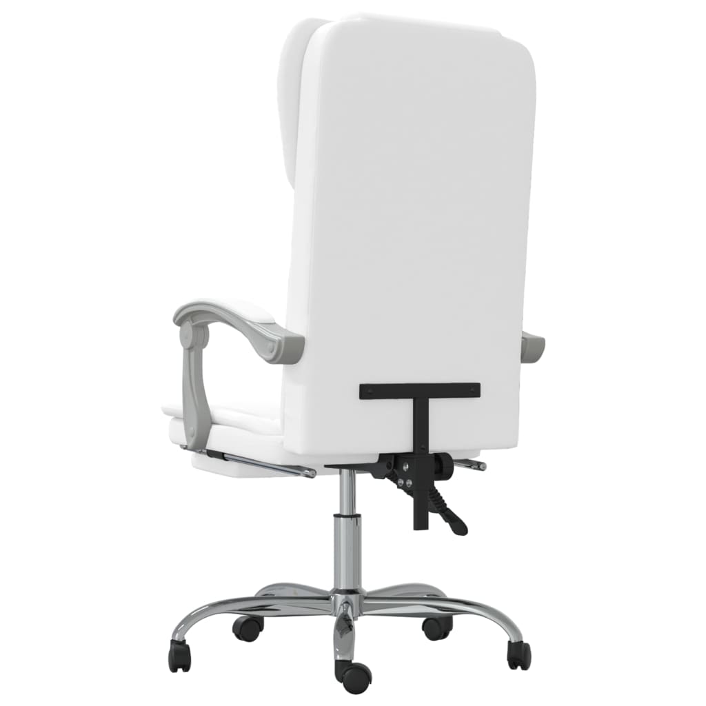 vidaXL Fauteuil inclinable de bureau Blanc Similicuir