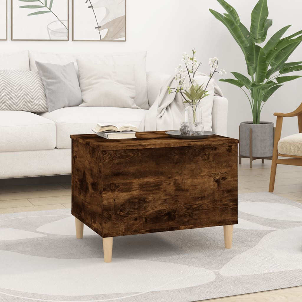 vidaXL Table basse Chêne fumé 60x44,5x45 cm Bois d'ingénierie