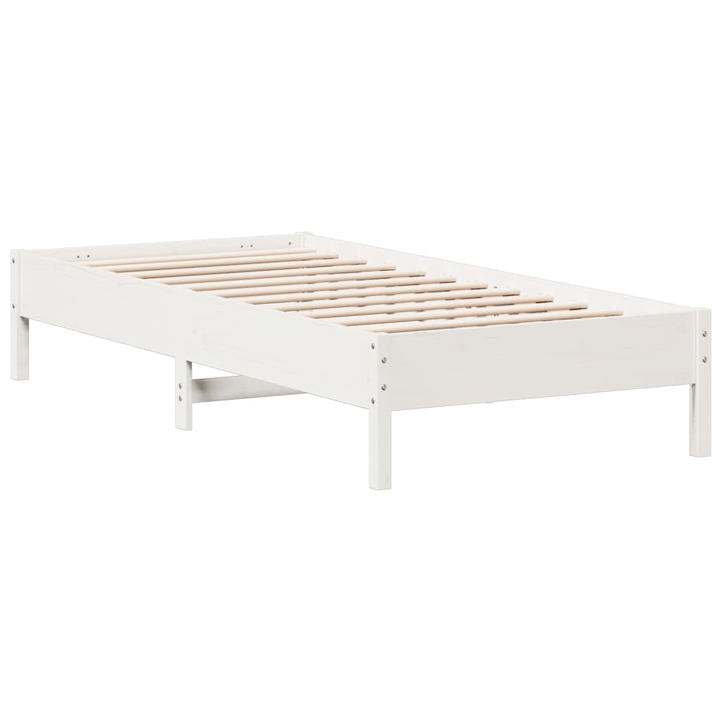 vidaXL Cadre de lit sans matelas blanc 90x200 cm bois de pin massif