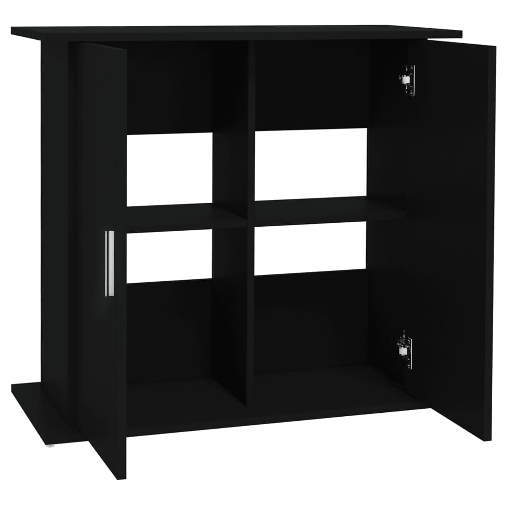 vidaXL Support pour aquarium noir 81x36x73 cm bois d'ingénierie