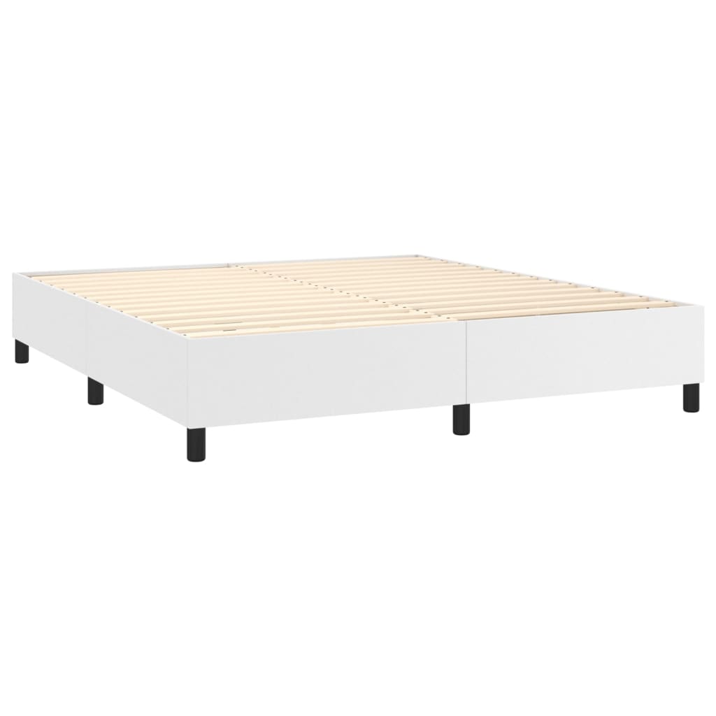 vidaXL Sommier à lattes de lit avec matelas et LED Blanc 160x200 cm