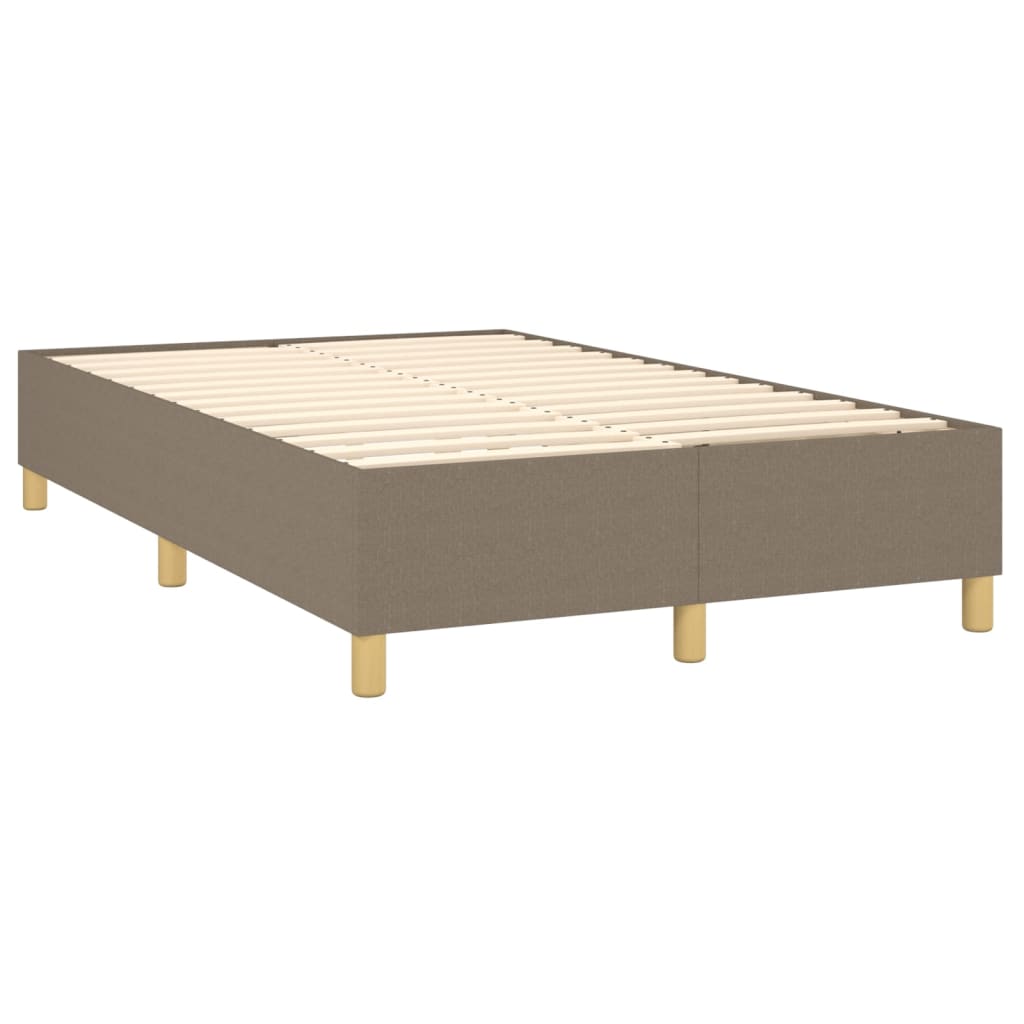 vidaXL Sommier à lattes de lit et matelas et LED Taupe 120x200cm Tissu