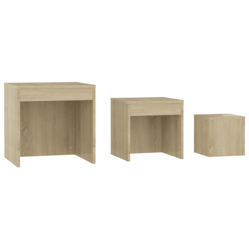 vidaXL Tables gigognes 3 pcs Chêne sonoma Aggloméré