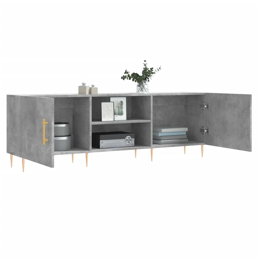 vidaXL Meuble TV gris béton 150x30x50 cm bois d'ingénierie