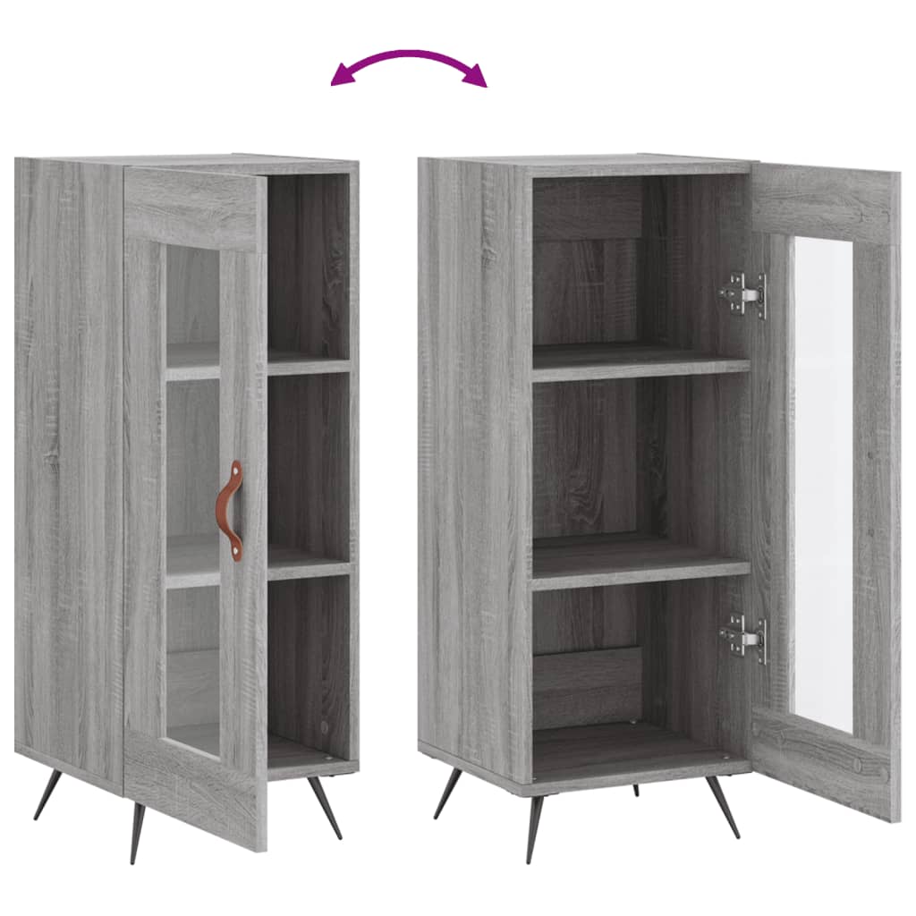 vidaXL Buffet Sonoma gris 34,5x34x90 cm Bois d'ingénierie