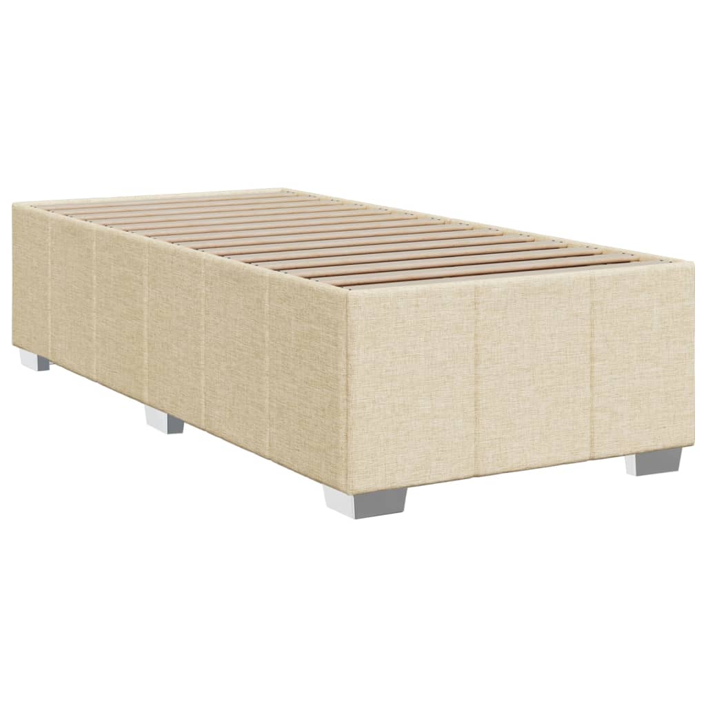 vidaXL Sommier à lattes de lit avec matelas Crème 80x200 cm Tissu