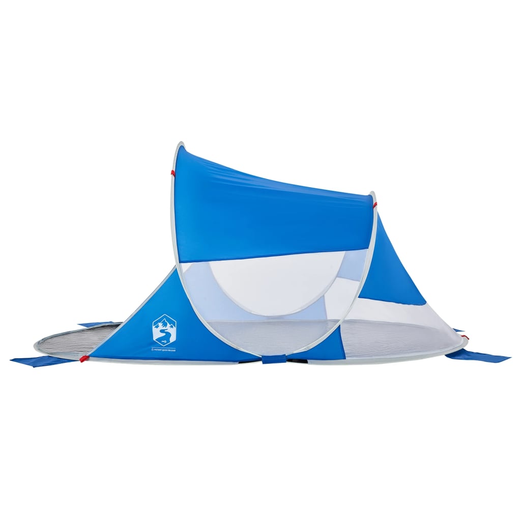 vidaXL Tente de plage bleu azuré escamotable imperméable