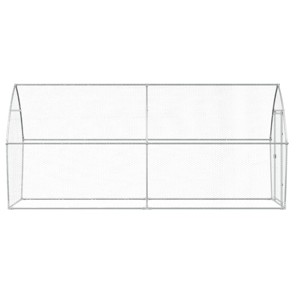 vidaXL Cage pour poules argenté 400x105x182 cm acier galvanisé