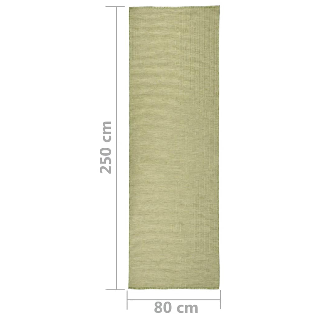 vidaXL Tapis à tissage plat d'extérieur 80x250 cm Vert